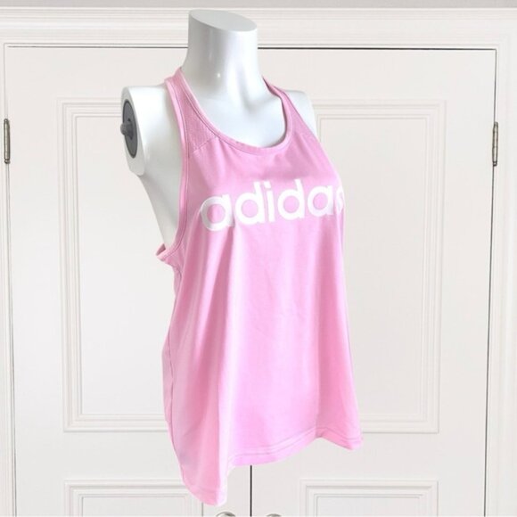 ADIDAS Pink Relaxed Sleeveless Open Back Tank Top - Picture 3 of 16
